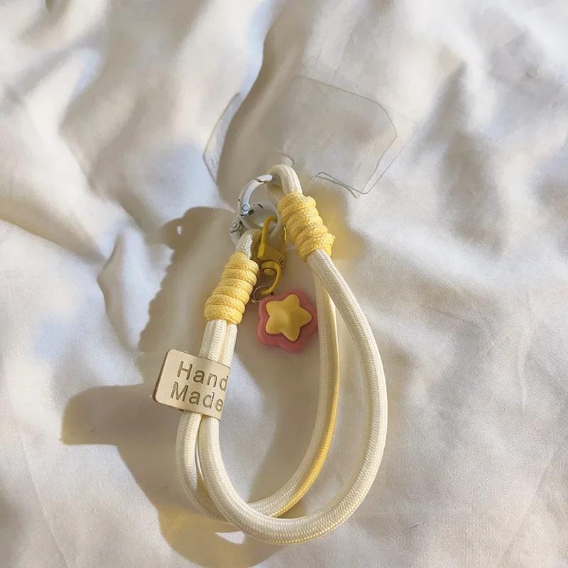 

1 шт. шикарный корейский ремешок для телефона для ключей Kawaii Bear Bunny Heart Star ремешок для телефона с прокладкой нашивка брелок для ключей наушники подвеска