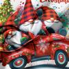 3pcs Christmas Gnome Red Truck Snowflake Tree Checkered Duvet Cover Set  All-Season Cozy Bedding Bedroom, Christmas Decorations