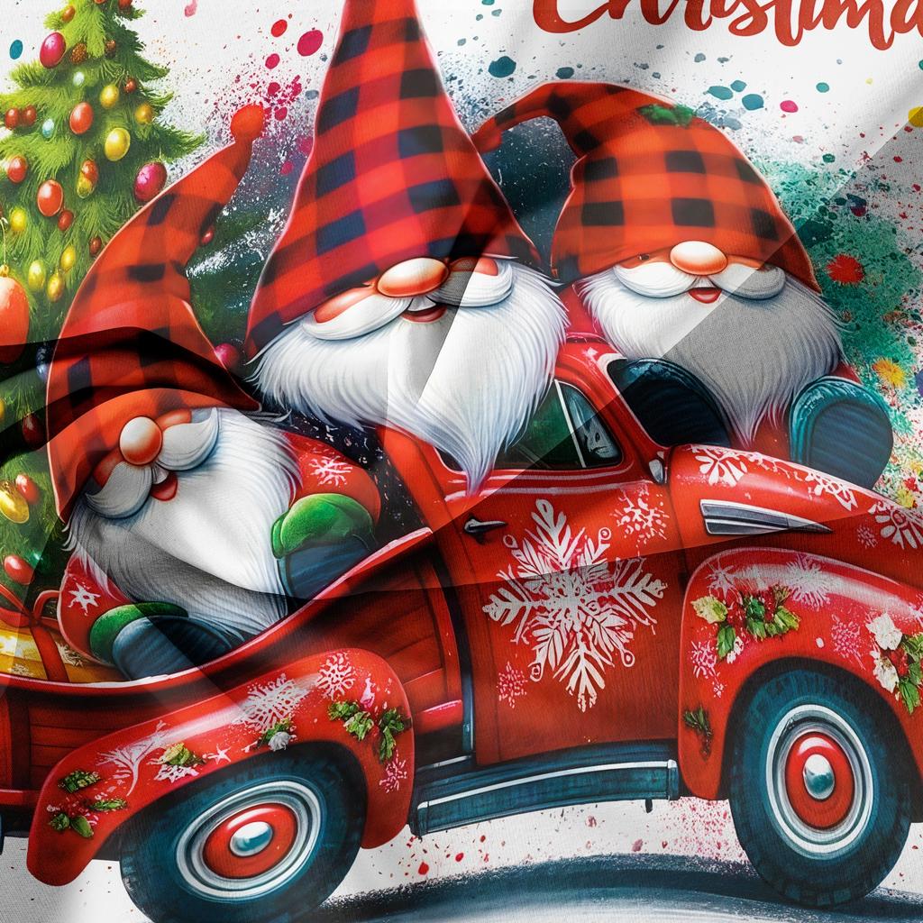 3pcs Christmas Gnome Red Truck Snowflake Tree Checkered Duvet Cover Set  All-Season Cozy Bedding Bedroom, Christmas Decorations