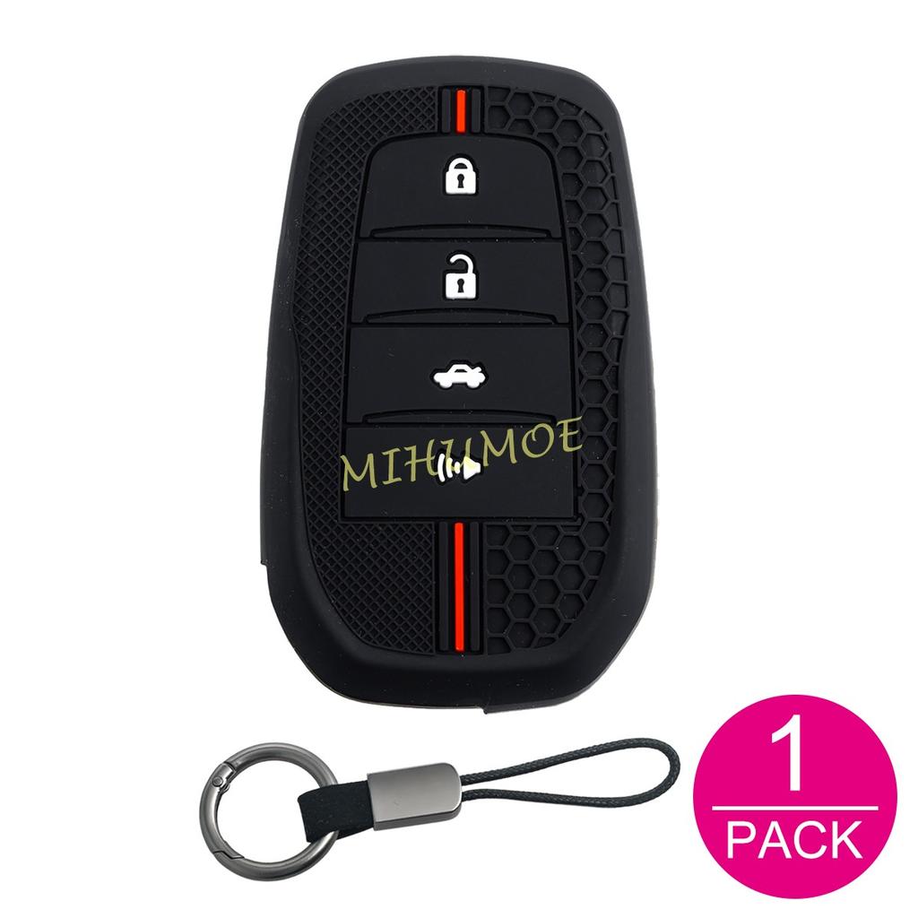 Silicone Car Key Case Chain Cover For Toyota Camry Highlander Corolla Cross Mirai Venza Tundra Tacoma Sequoia Fortuner 4 Buttons