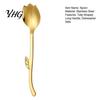 Dishwasher Safe Spoon Tulip Shaped Stainless Steel Spoon, Long Handle Coffee Ice Cream Kitchen Flatware Dessert Serving with Hanging Hook, Utensils