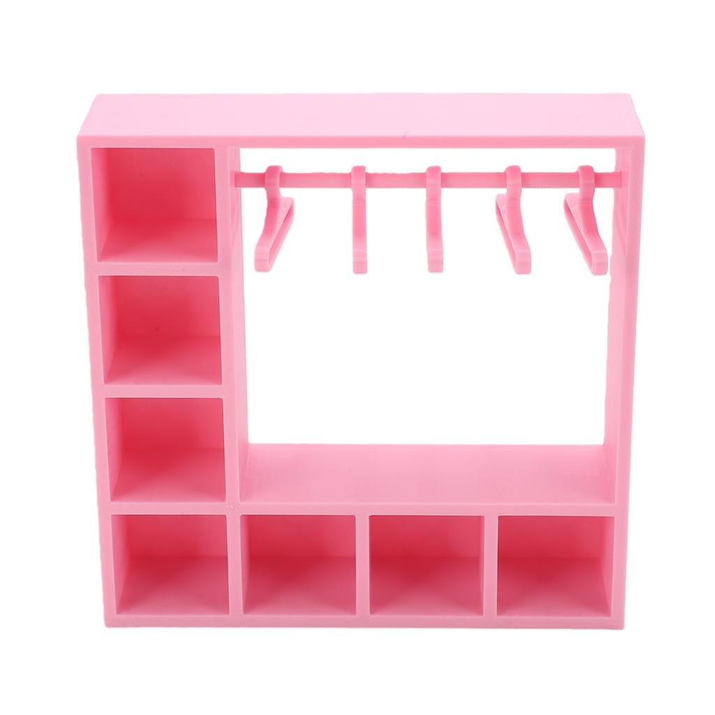 Doll Clothes Closet Wardrobe with 10 Hangers Doll Accessories Display Box Figures Clothing Storage Cabinet