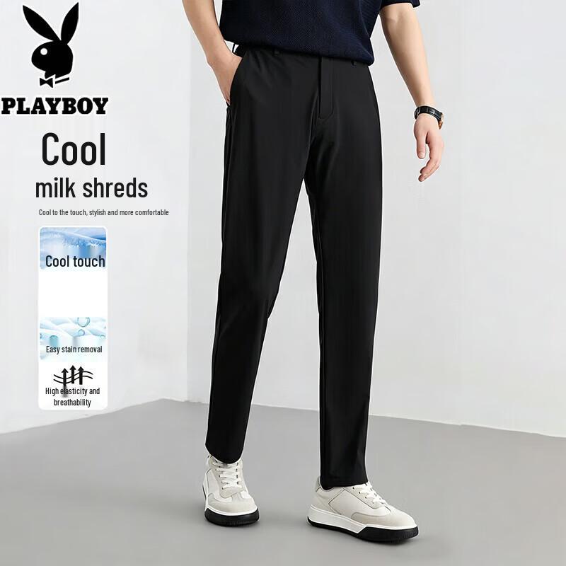 PLAYBOY Men s Ice Silk Cool-Tech Straight-Leg Casual Pants 185/96A