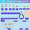 200 Piezas Kits para Hacer Atrapasoles DIY Manualidad para Adultos Suministros para Atrapasoles de Cristal Colgante de Ventana de Vidrio de Color Interior