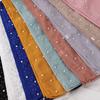 Pearl Chiffon Scarf With Ceramic Diamond Long Shawl For Women