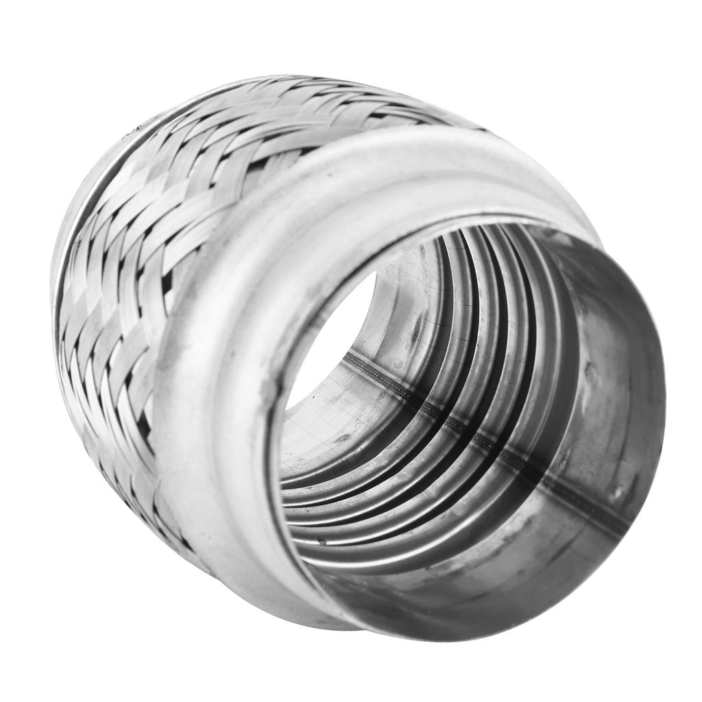 Universal Exhaust Pipe Bellows Stainless Steel Braiding Flexible Hose 2.5in Dia 4in Length