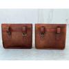 Leather Motorcycle Bags Saddle Bag Panniers Side Pouch Brown Saddlebags Luggage