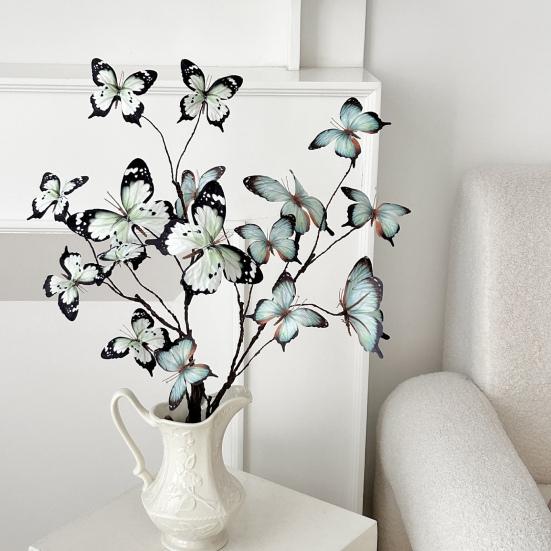 Butterfly Flower Branches Decor Handcrafted Silk Flower Arrangement