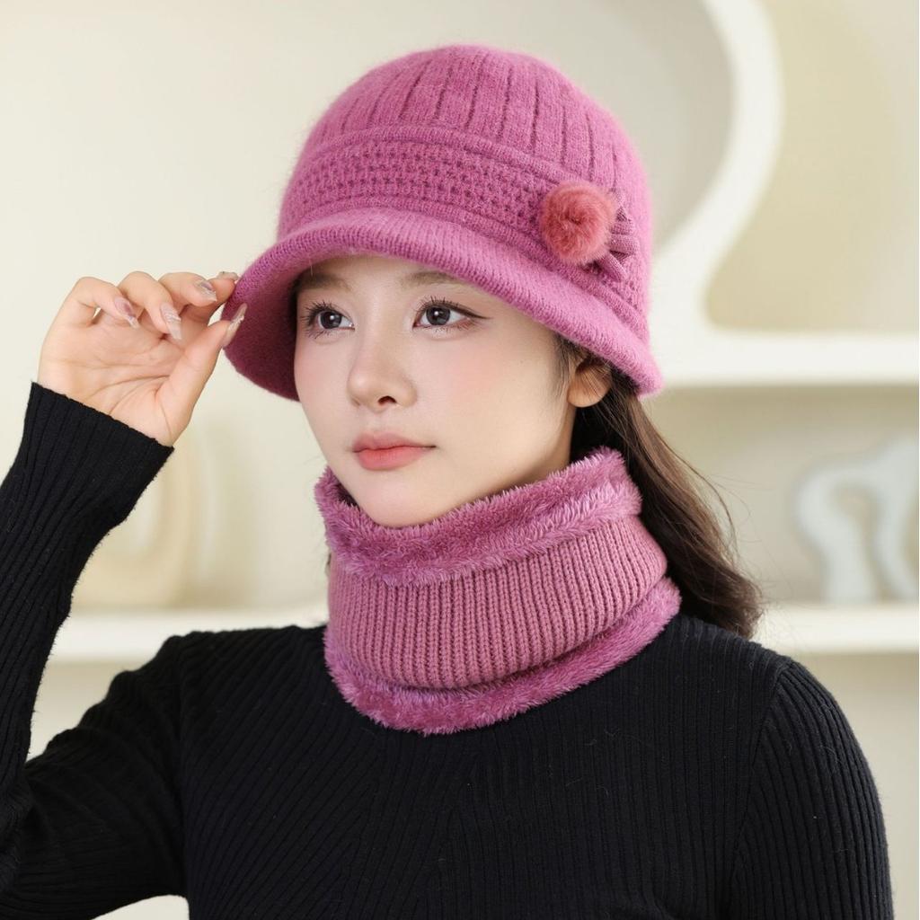 New Autumn and Winter Mother Hat Cold-proof and Warm Knitted Hat Fashionable Hat Fashionable Hat Plus Velvet