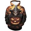 Novelty Halloween Pumpkin Graphic Hoodie Men 3D Printed Skull Sweatshirt Casual Long Sleeve Pullovers Tops Autumn Casual Hoodies