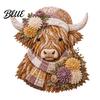 Adult Fabric Art Adults Beginner-Friendly Layered DIY Cow 3D Project Highland Kit for Textured Wall