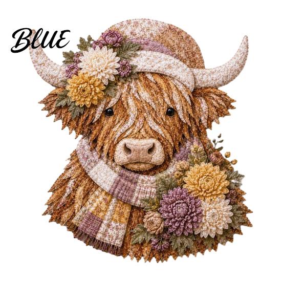 Adult Fabric Art Adults Beginner-Friendly Layered DIY Cow 3D Project Highland Kit for Textured Wall
