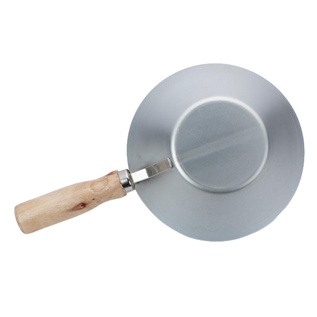 Stainless Steel Mud Pans With Wood Handle Heavy Duty Drywall Plaster Mud Pans Scraping Bar Scoops for Plastering Tools