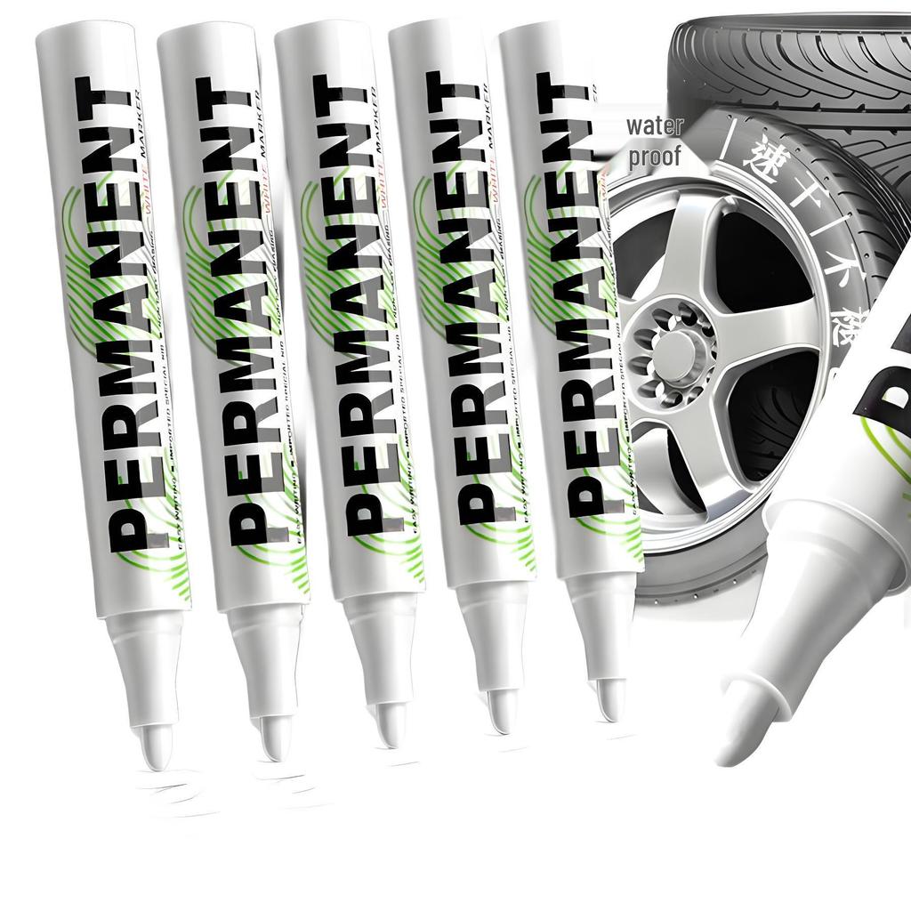 Quick-Dry, Oil-Based Erasable White Marker - Waterproof, Non-Fading, Broad Tip