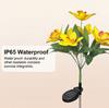 Warm Light Solar Garden Stake Lights Waterproof LED Flower Lights Outdoor Decor for Lawn Patio Backyard Pathway Walkway Night Illumination Yellow