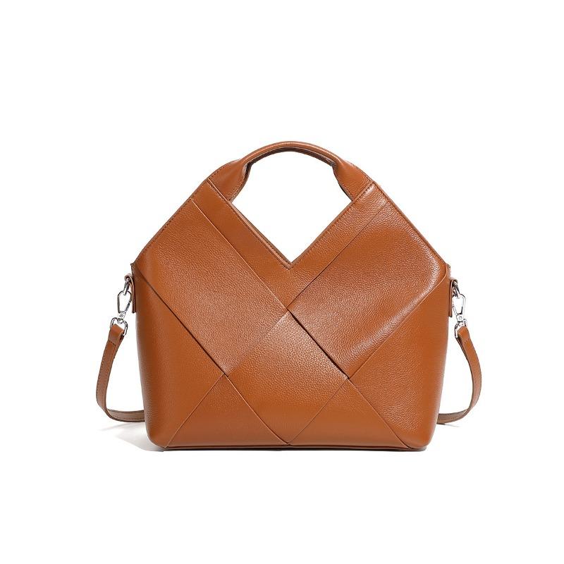 Genuine Leather Woven Handbag Fashionable Soft Leather Hand-held Crossbody Bag Women's Bag