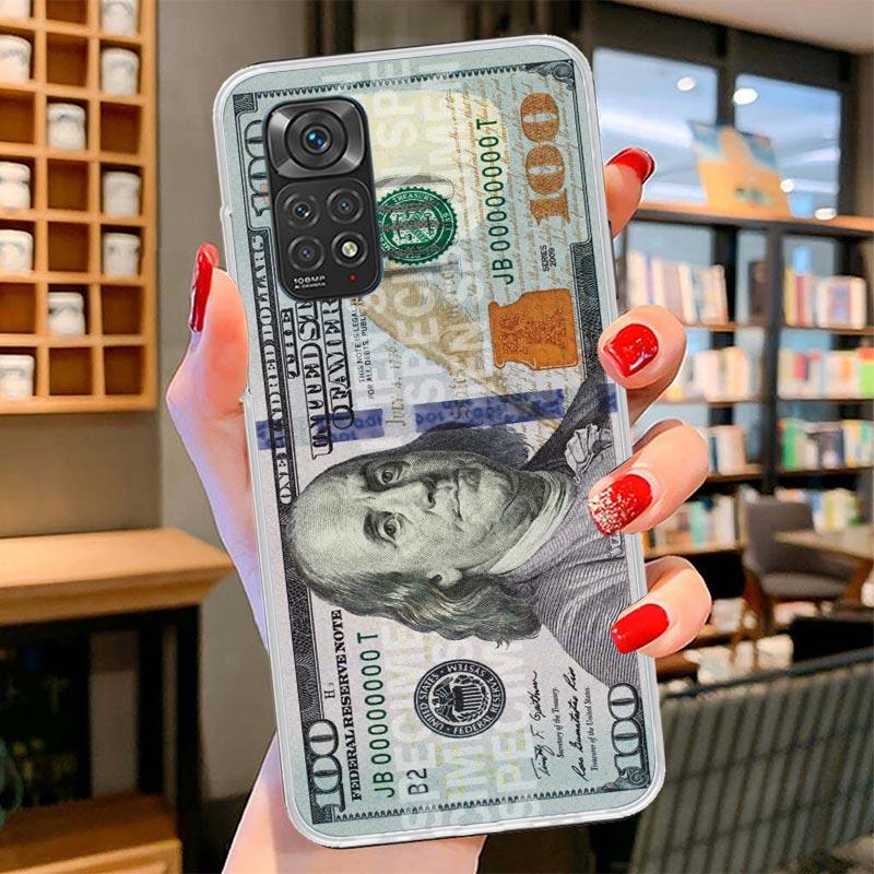 Banknote Dollar Cash Money Cover Phone Case For Xiaomi Redmi Note 15 14 13 12 11 10 Pro Plus 14S 12S 11S 11T 11E 10S Soft Fundas
