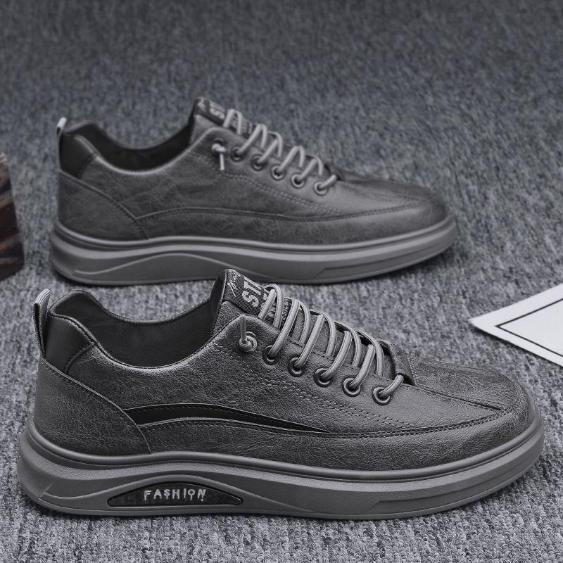 

Summer men s shoes 2024 new summer and autumn sports casual leather shoes men s board shoes black non-slip waterproof chef labor insurance 44