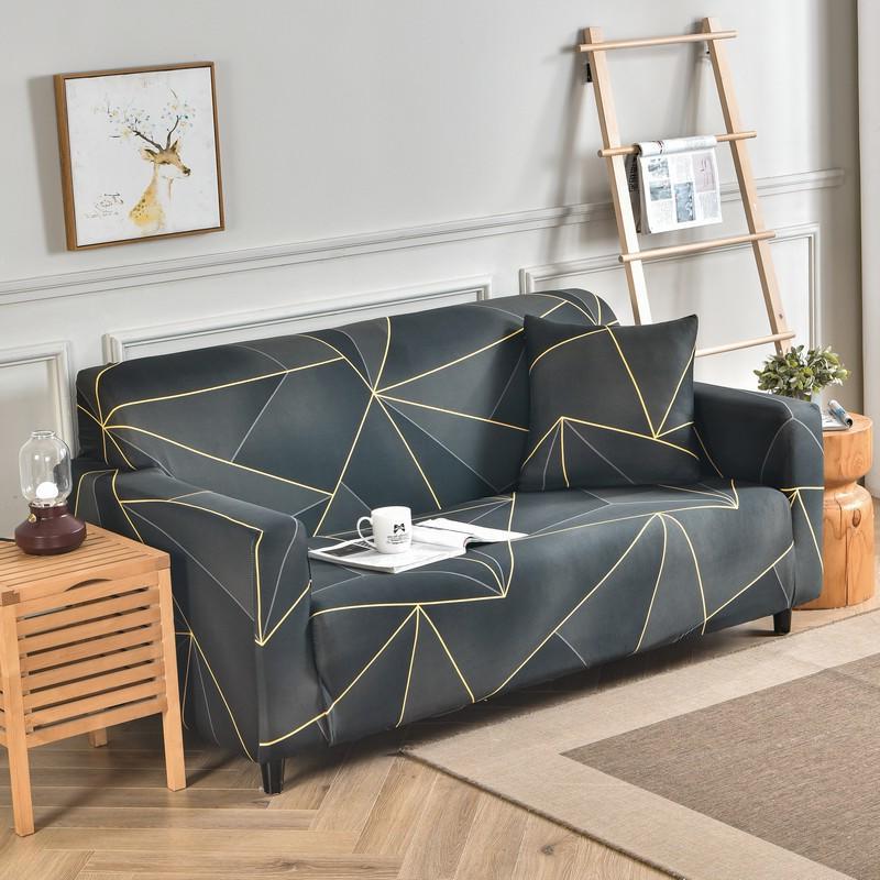 Printed Sofa Covers for Living Room Elastic Corner Couch Cover L Shaped Chaise Longue Slipcover Furniture Protector 1/2/3/4 Seat