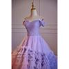 Purple Fairy Evening Dress Dress Female Piano Playing Tutu Skirt One-word Shoulder Noble Princess Travel Shadow Light Wedding Dress