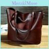 Fashion Women Retro Solid Colours Leather Tote Bag Large Waterproof Capacity