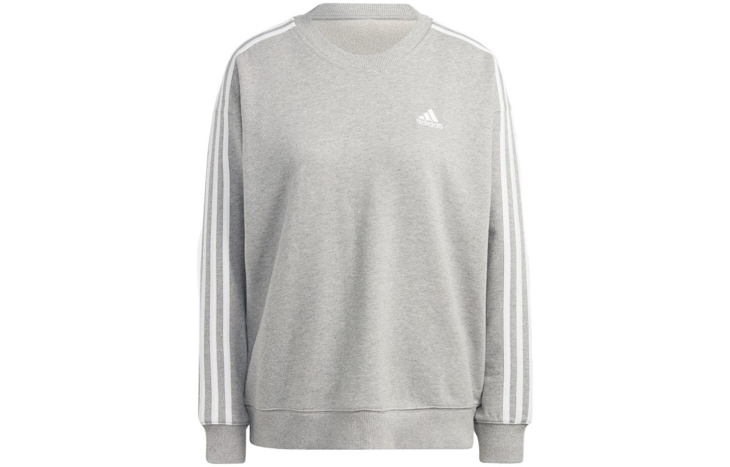 Adidas Women s Essentials 3 Stripes Sweatshirt Medium Grey Heather/White IC9905 XXL