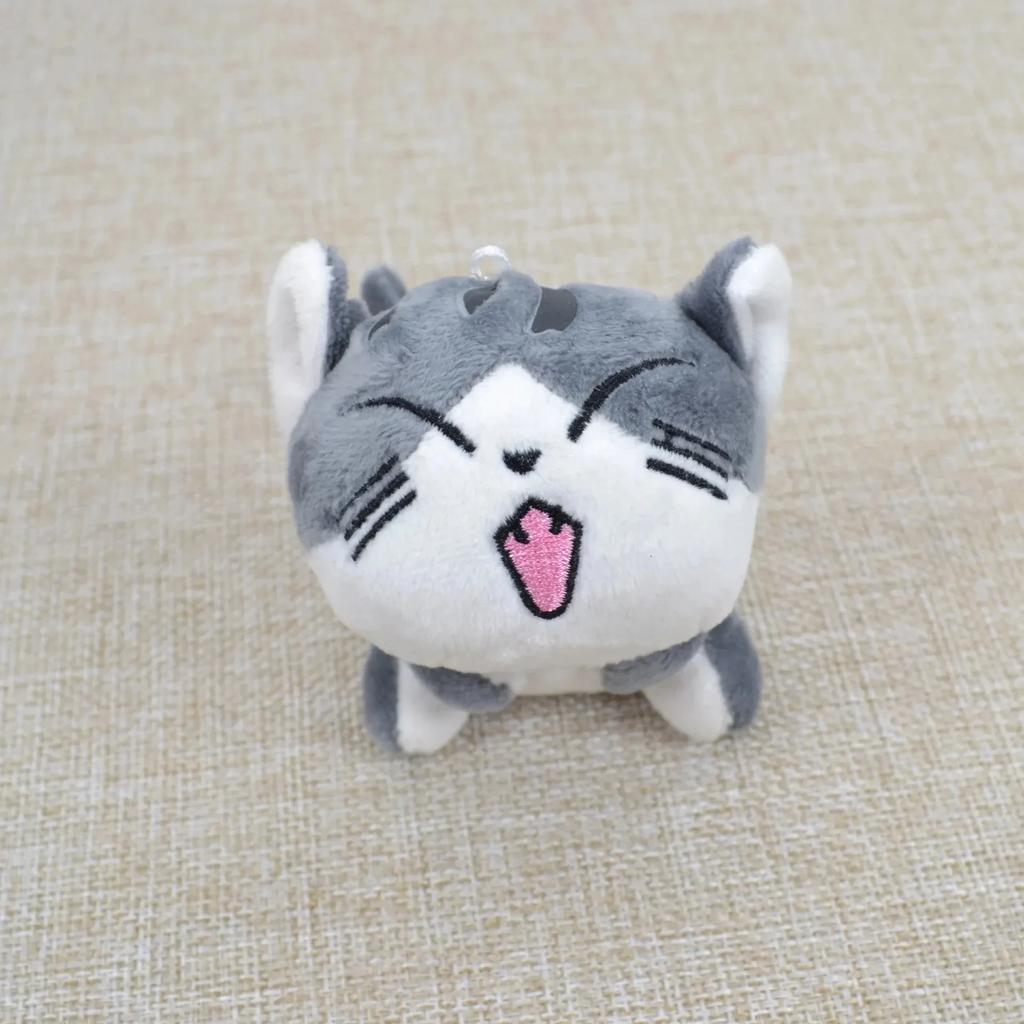 10cm Mini Cute Cat Plush Stuffed Kitten Key Chain Plush Toys Animal Stuffed Sitting Doll Key Ring Chain Pendant Toy Kids Gift