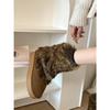 Brown retro non-slip thick-soled fluffy snow boots women's winter heightening warm piled thickened cotton shoes