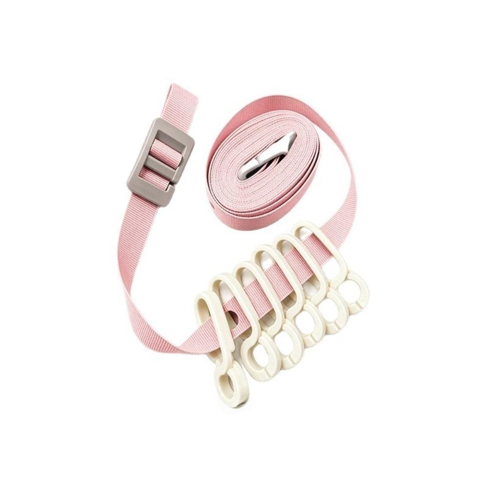 Windproof Outdoor Clothesline with 6 Clips Non-Slip Multifunctional Travel Laundry Drying Line Space-saving Adjustable