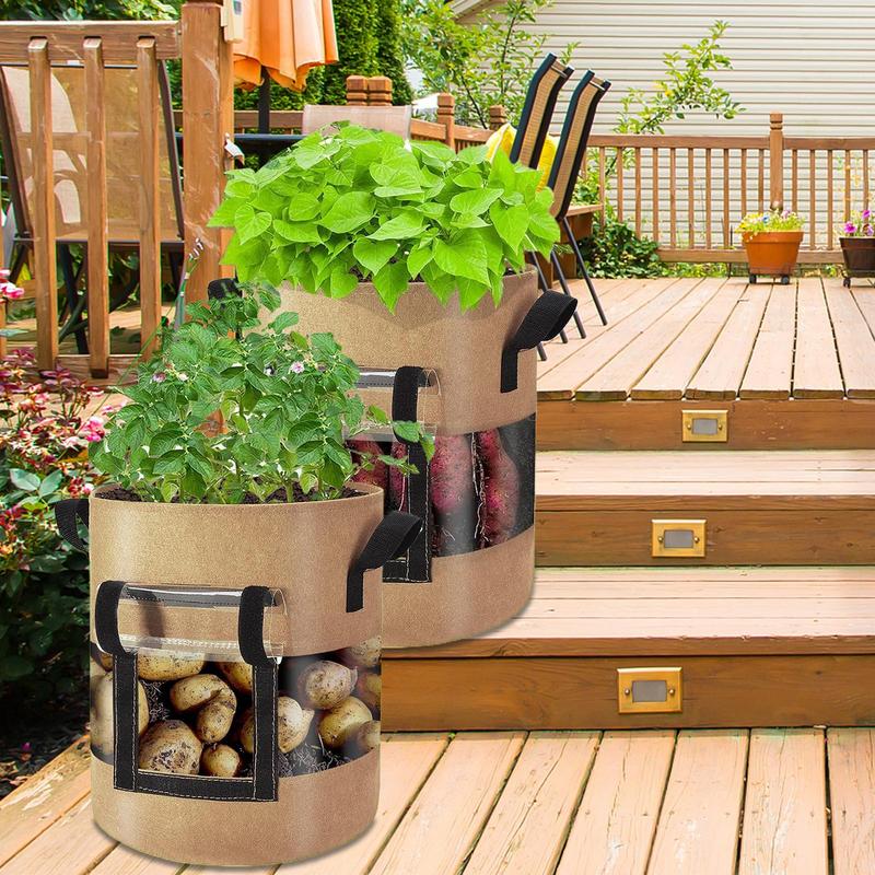 Vliesfilz Pflanzbeutel Stoff Garten Kartoffeltopf Gewächshaus Gemüseanzuchttaschen feuchtigkeitsspendend vertikale Werkzeuge