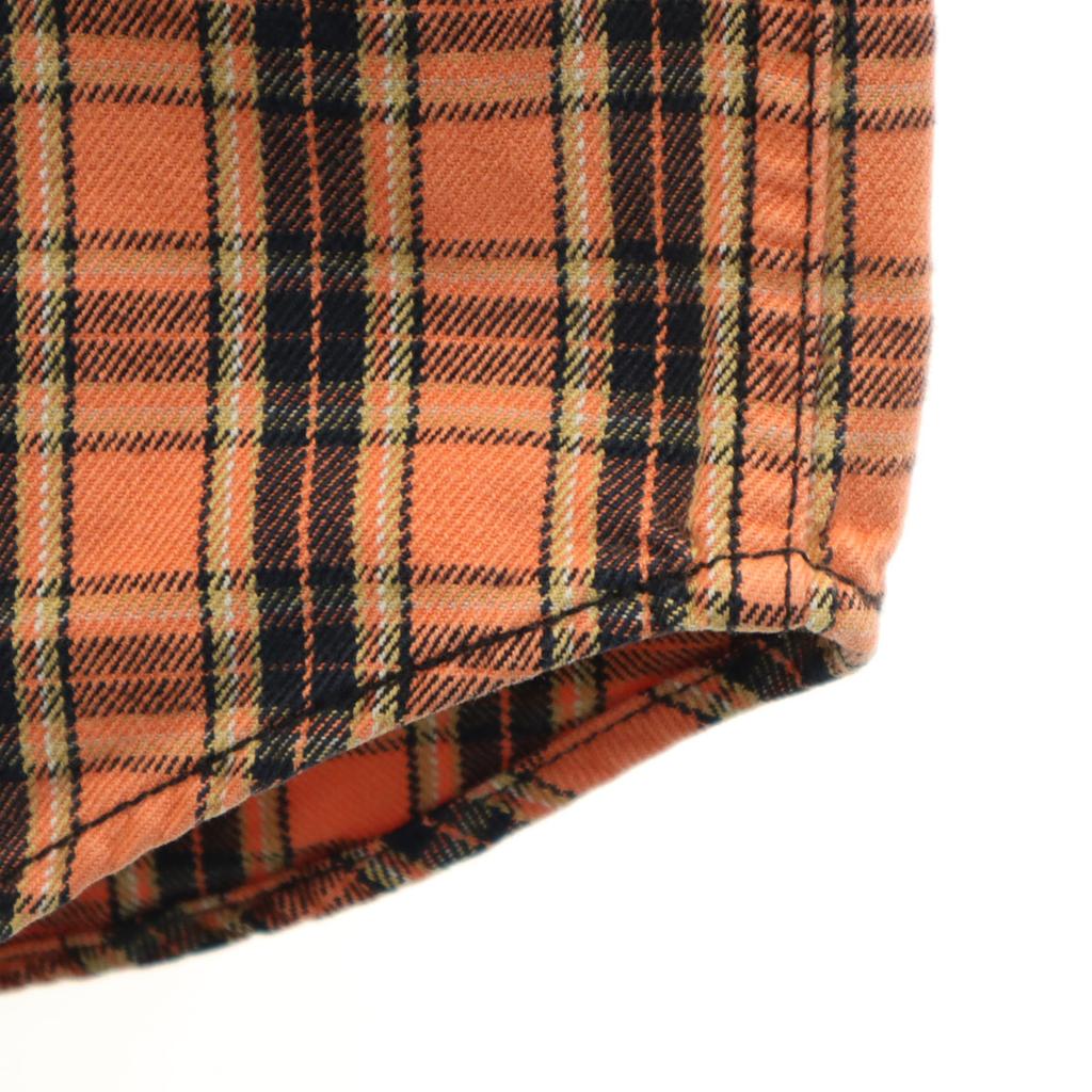 Pherrow's Check Pattern Long sleeve Cotton shirt M Orange Men's Used
