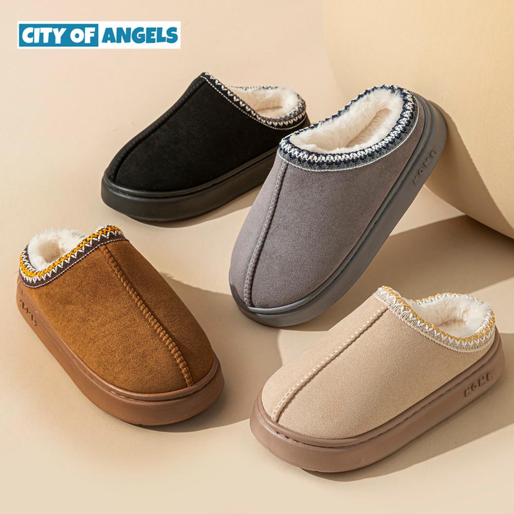 New Fashion Fluffy Platform Slippers for Women Winter Plush Warm Cotton Shoes Woman Comfort Non Slip Unisex Home Slippers