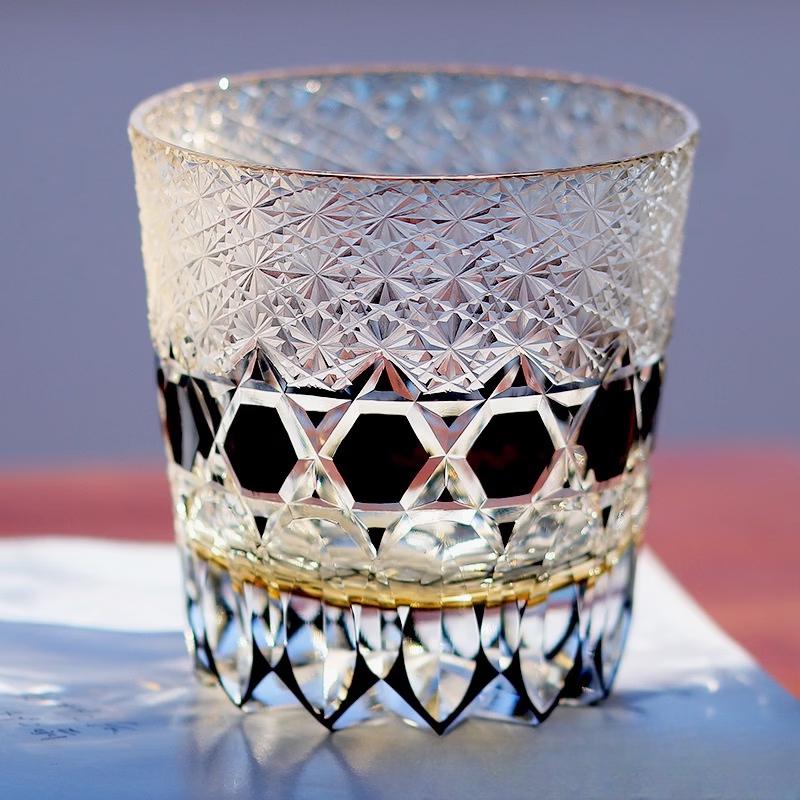 Edo Kiriko Hand-Carved Crystal Whiskey Glass