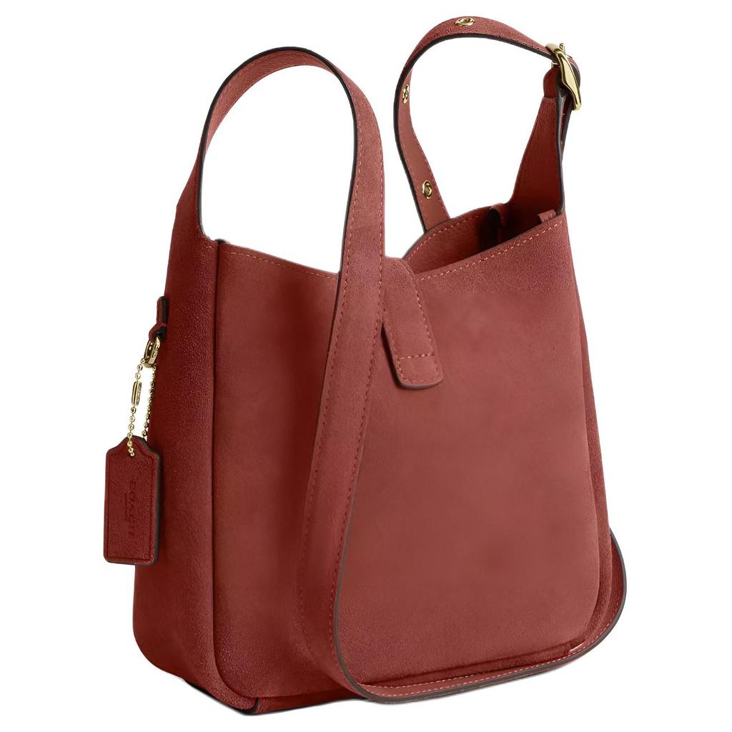 Coach Hadley 19 Gold Letter Embossed Lock Closure Suede And Pebble Leather Crossbody Mini Bag Women Crossbody Bag Clay CDB00-IMCLZ