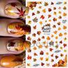 Nail Art Stickers Autumn Thanksgiving Maple Leaf Harvest Mushroom Hazelnut Honey Yellow Leaf Nail Stickers