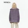 MO&Co. Women's Cable-Knit Mid-Length Wool Cardigan