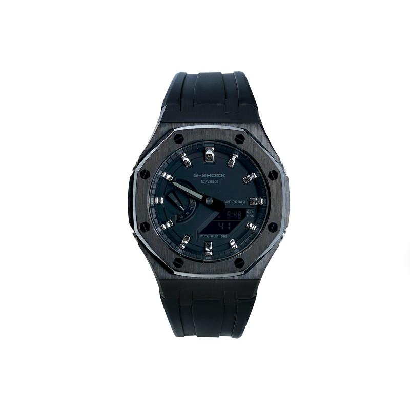 CASIO Men Liquid Crystal/Analog Dual Display Series Black Watch GA-2100-1A1- Bright Moon Warrior