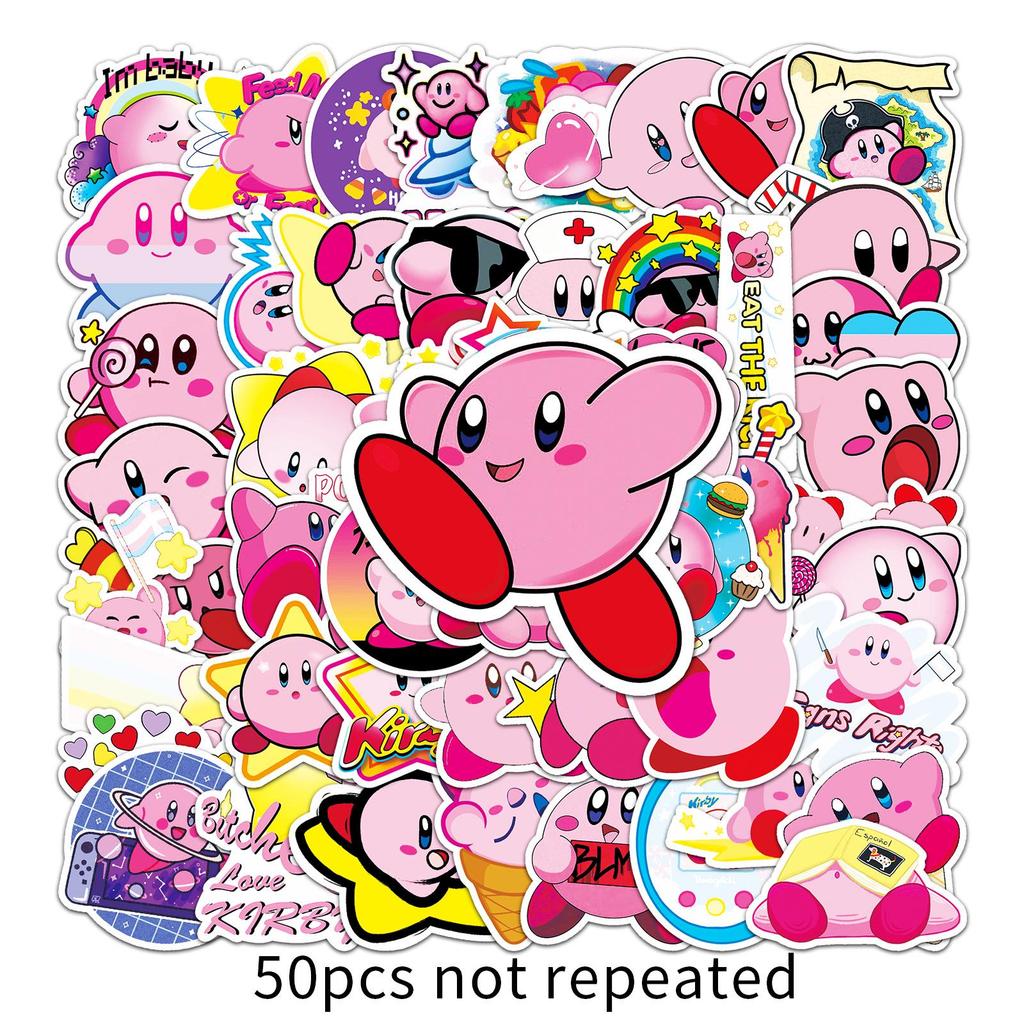 - 50 naklejek anime Kirby Star Graffiti do dekoracji deskorolki lub bagażu DIY
