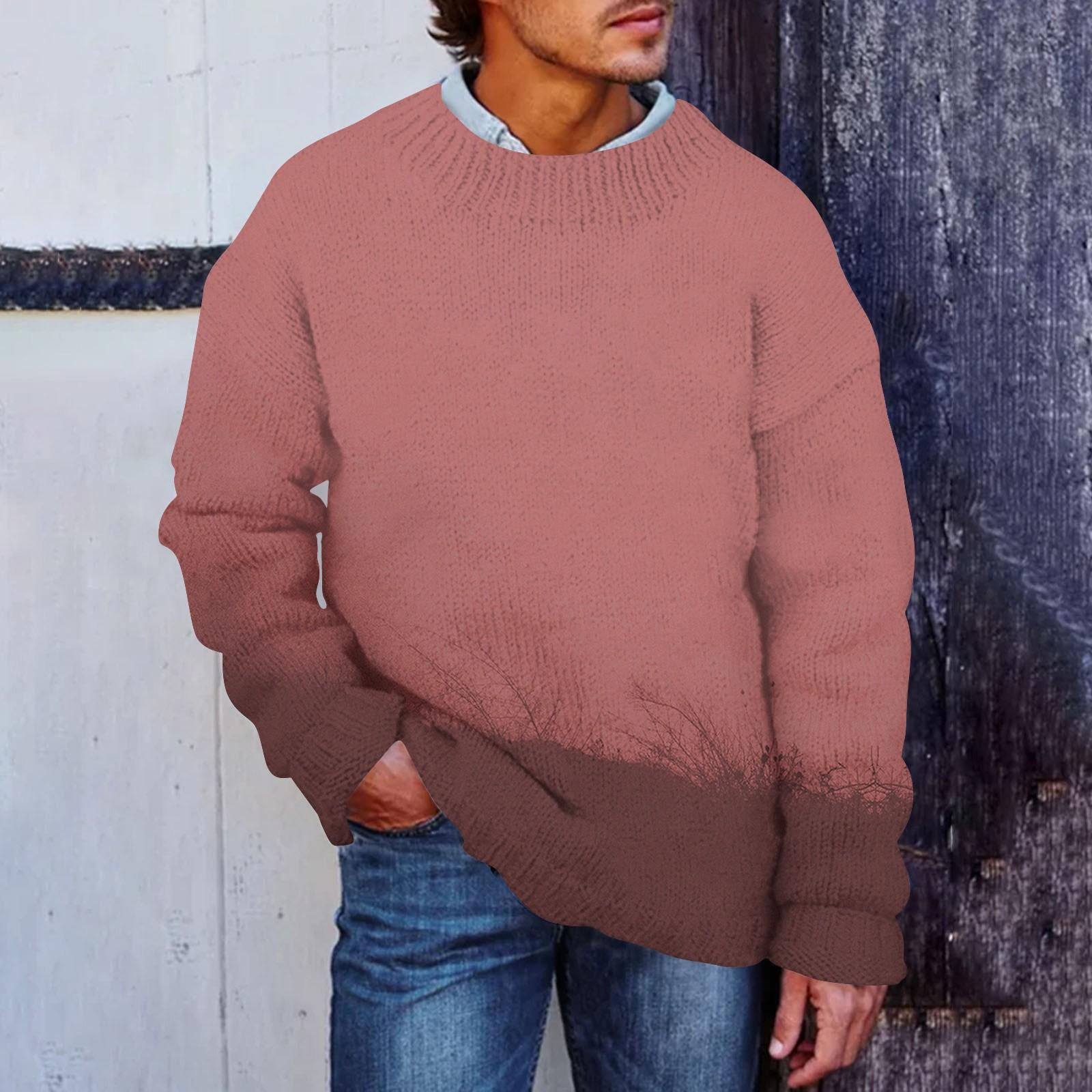 

Мужской принтованный искусственный свитер, толстовка с круглым вырезом, свободный топ с длинными рукавами XL красный