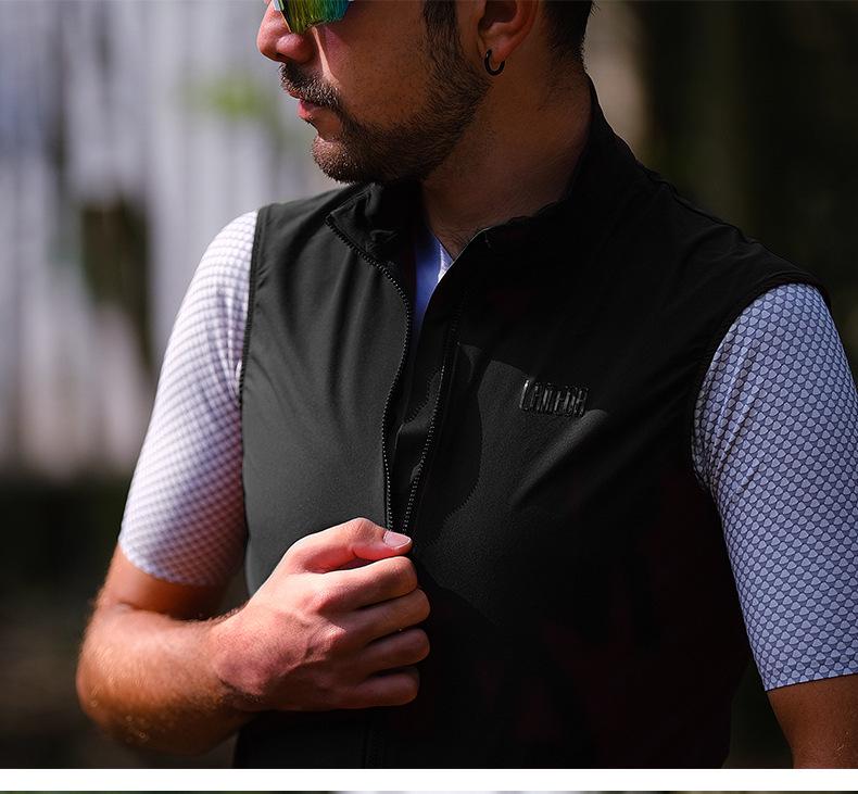 Lampaida Unisex Windbreaker Vest: Sweat-Absorbent, Quick-Dry Cycling Jersey for Spring/Summer.