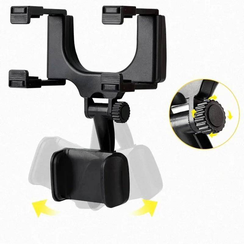 Car Mobile Phone Holder Auto Mount Rear View Mirror Car Truck Gps 360