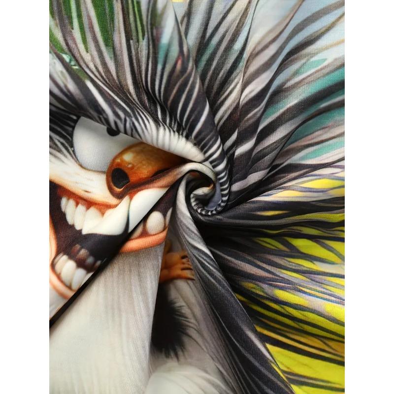 Summer Round Neck 3D Cartoon Animal Porcupine Graphic Print Top Fashionable Casual Short Sleeved Women's T-shirts