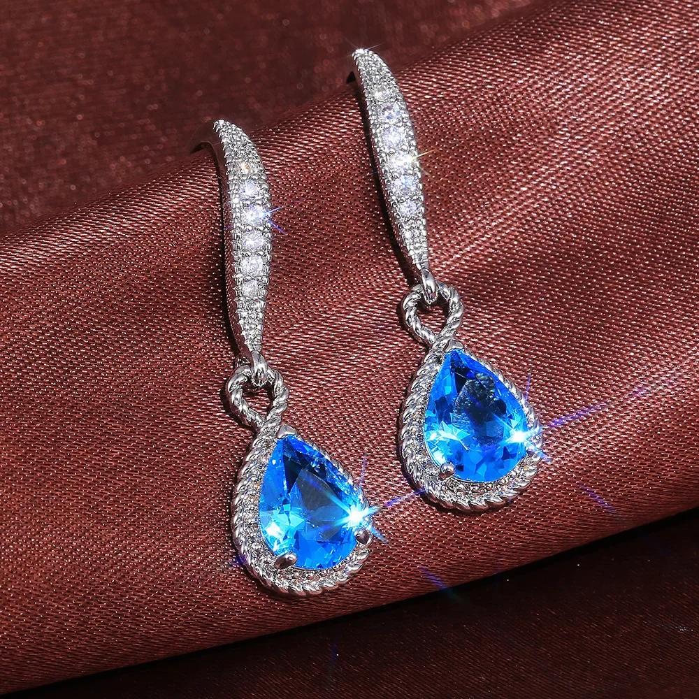 2026 New Colorful Crystal Zircon Bridal Earrings, European and American Personalized Fashion Trend, High End Jewelry