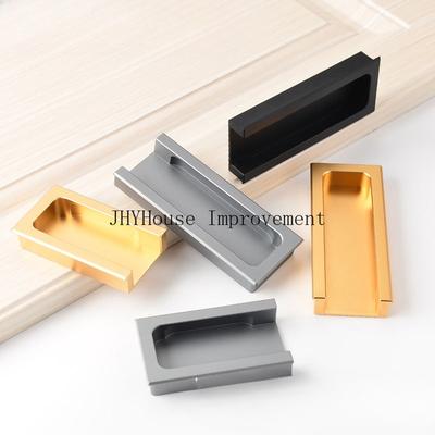 Wardrobe Door Cabinet Drawer Invisible Dark Handle Embedded Sliding Door Concave Hidden Handle