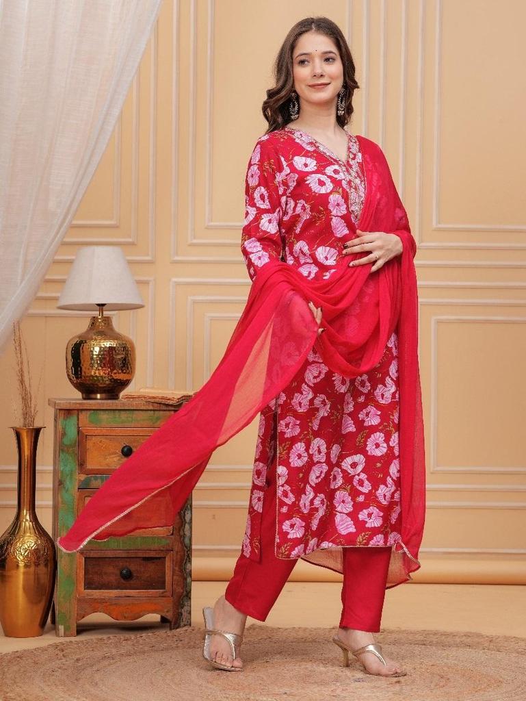 Party Wear Designer Top Tunic Kurta Pant Dupatta Set Indian Women Bollywood Salwar Suit Kurti