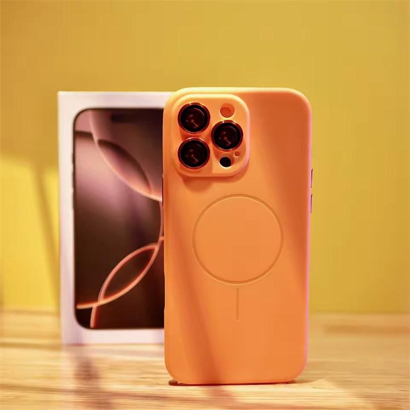 Luxury Soft For Magsafe Wireless Charging Case For iPhone 16 15 14 13 12 11 Pro Max Plus  Magnetic Dopamine Shockproof PC Cover