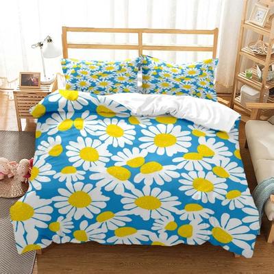 Das Blumenmuster ist schlicht und frisch Bequeme Bettbezug Kissenbezug Bettwäsche-Set Kinderzimmer Dekoration Heimtextilien