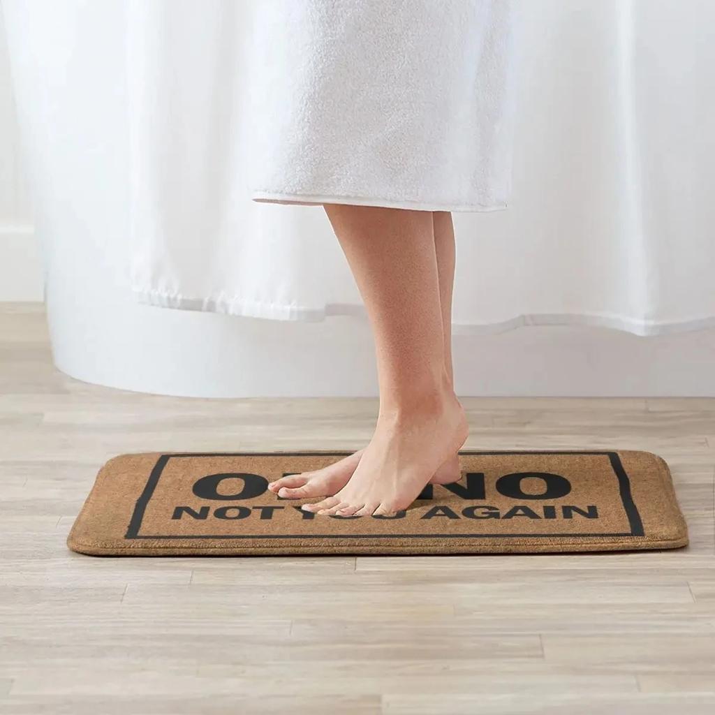 Funny Door Mat Oh No Not You Again Entrance Doormat Flannel Bath Mat Anti-Slip Welcome Mats for Home Kitchen Washable Indoor M