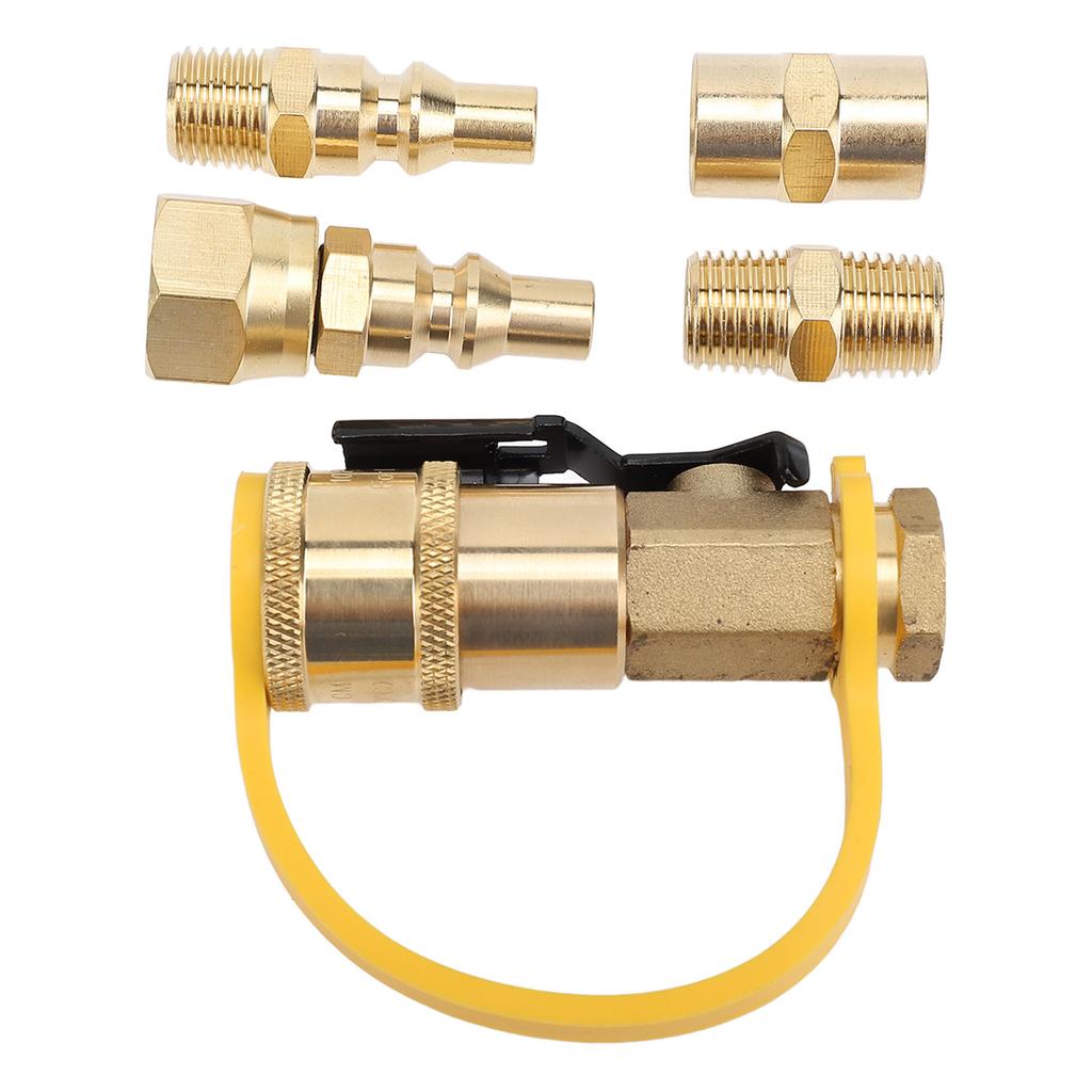 6PCS RV Quick Connect Adapter Fittings 1 4in Brass Shutoff Valve Kit for Trailers Motorhome Camping Vehicle