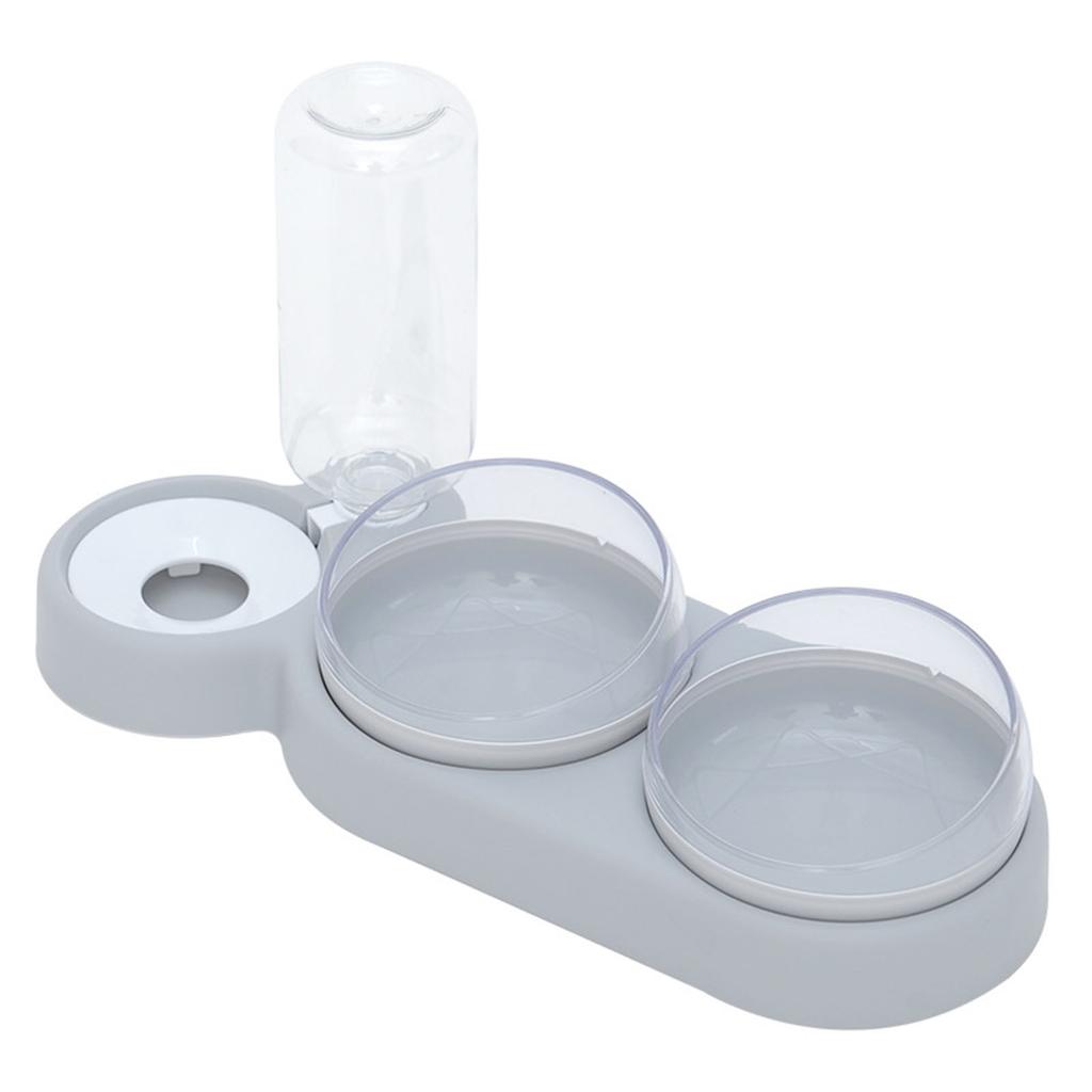 Bowl Set With 3 Glasses Double Food Bowl Wet And Dry Food With Water Bottle